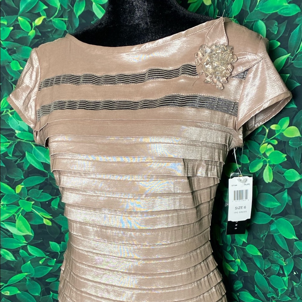 KM Collections by Milla Bell Taupe Cocktail dress